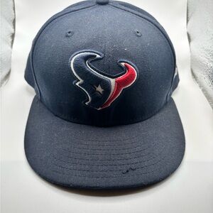 Houston Texans NFL New Era Navy Blue Hat with Red and White Logo